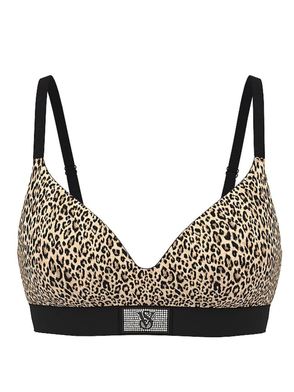 New! Victoria’s Secret Leopard Shine Patch Wireless Bra 32C 34685